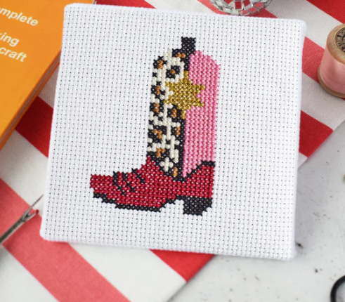 Cowgirl Boot Mini Cross Stitch Kit