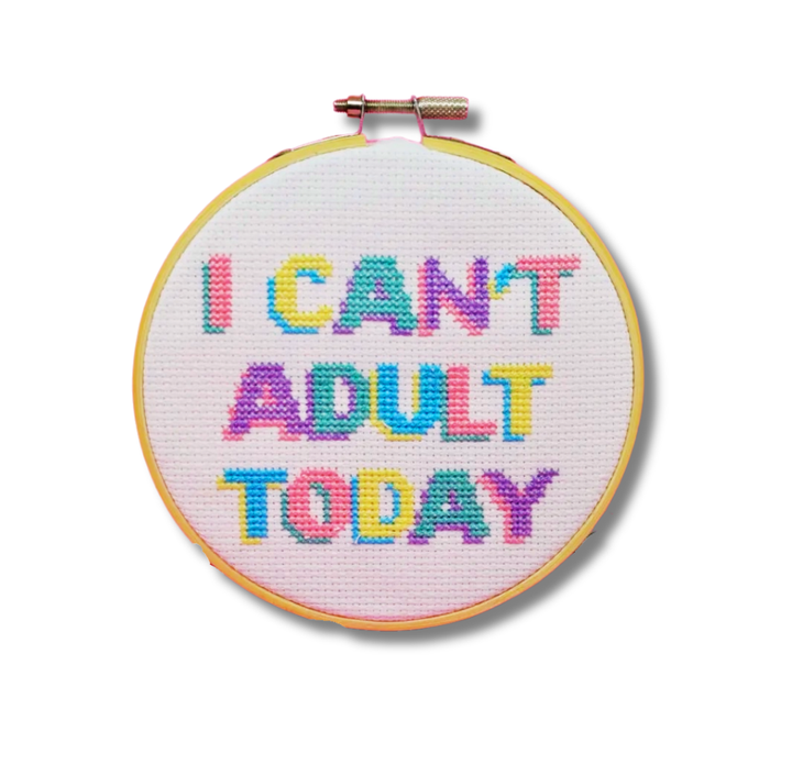 ‘I Can’t Adult Today’ Cross Stitch Kit