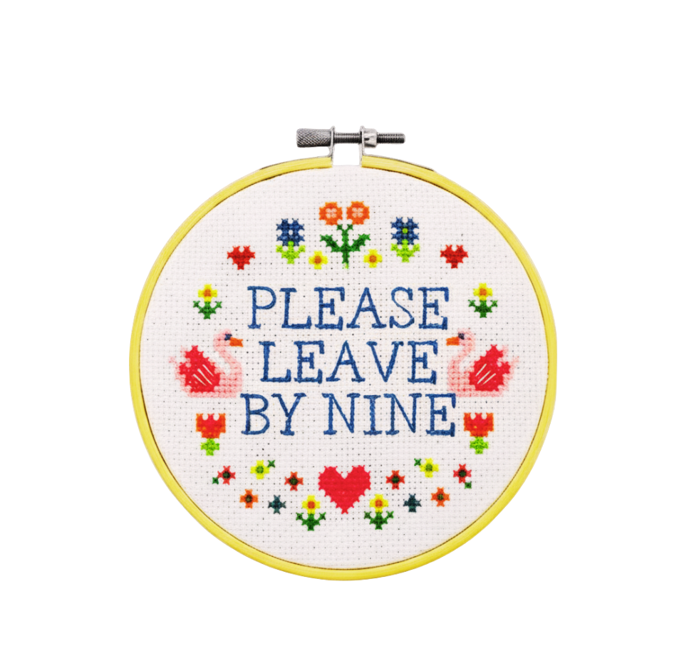 Please Leave By Nine Cross Stitch Kit