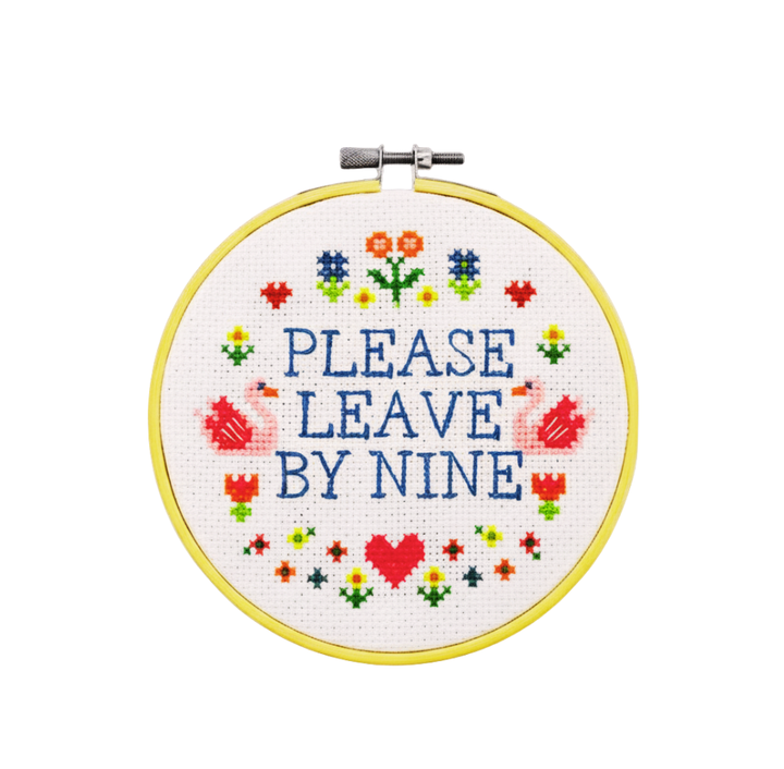 Please Leave By Nine Cross Stitch Kit