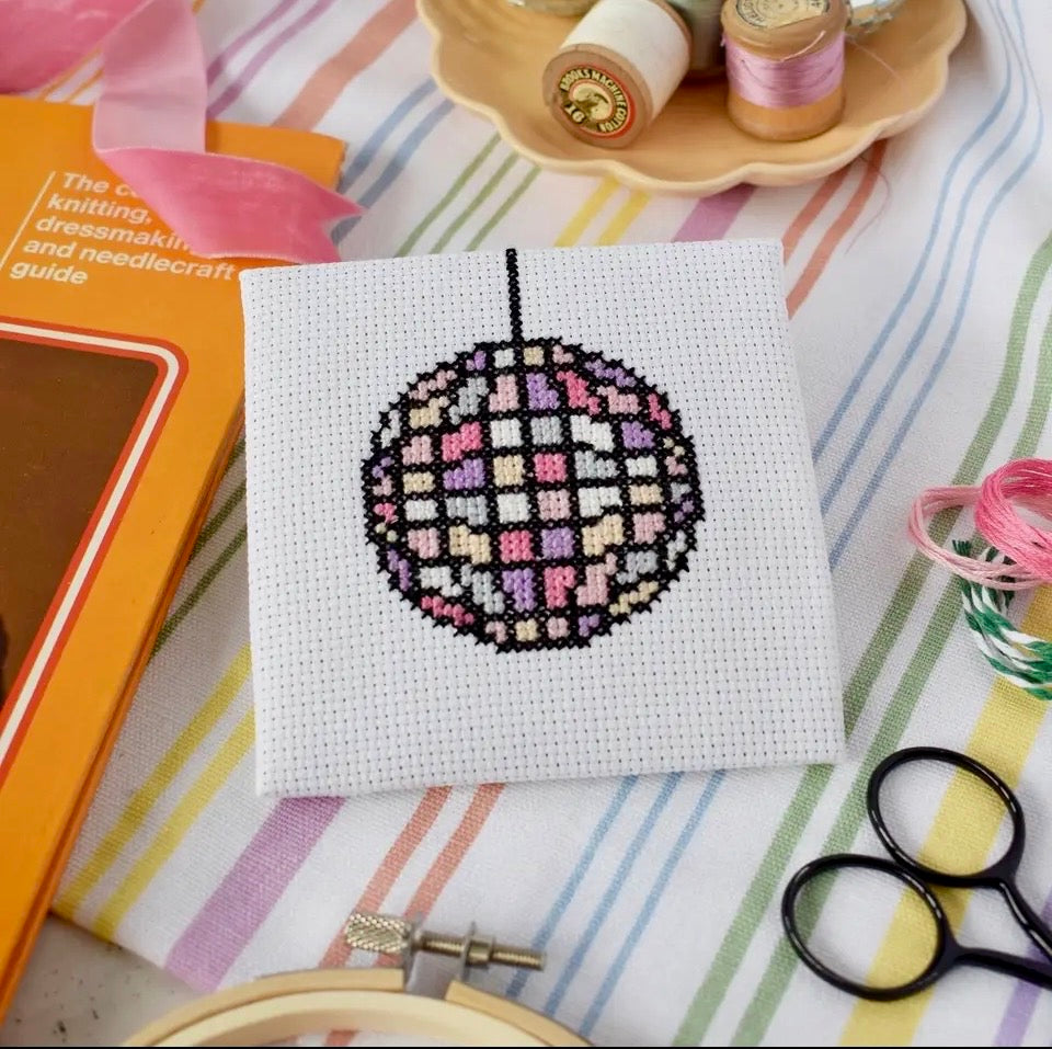 Disco Ball Mini Cross Stitch Kit