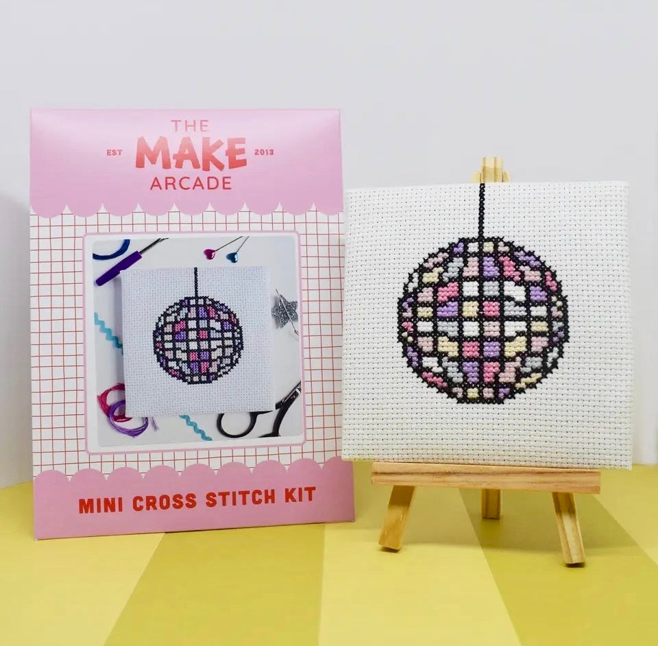 Disco Ball Mini Cross Stitch Kit