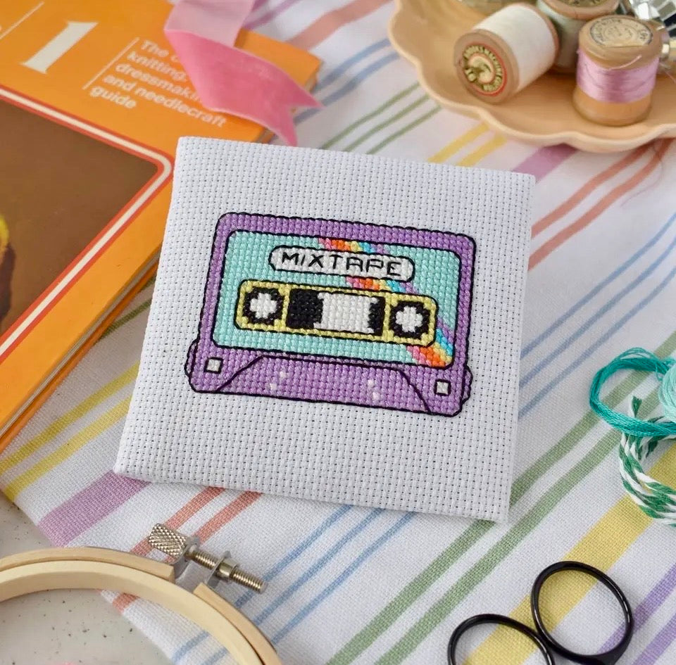 Mix Tape Mini Cross Stitch Kit