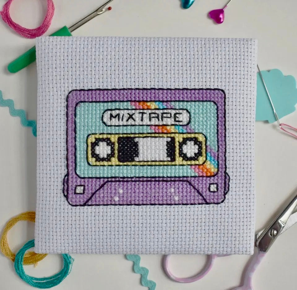 Mix Tape Mini Cross Stitch Kit