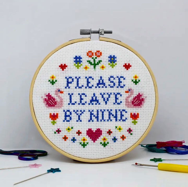 Please Leave By Nine Cross Stitch Kit
