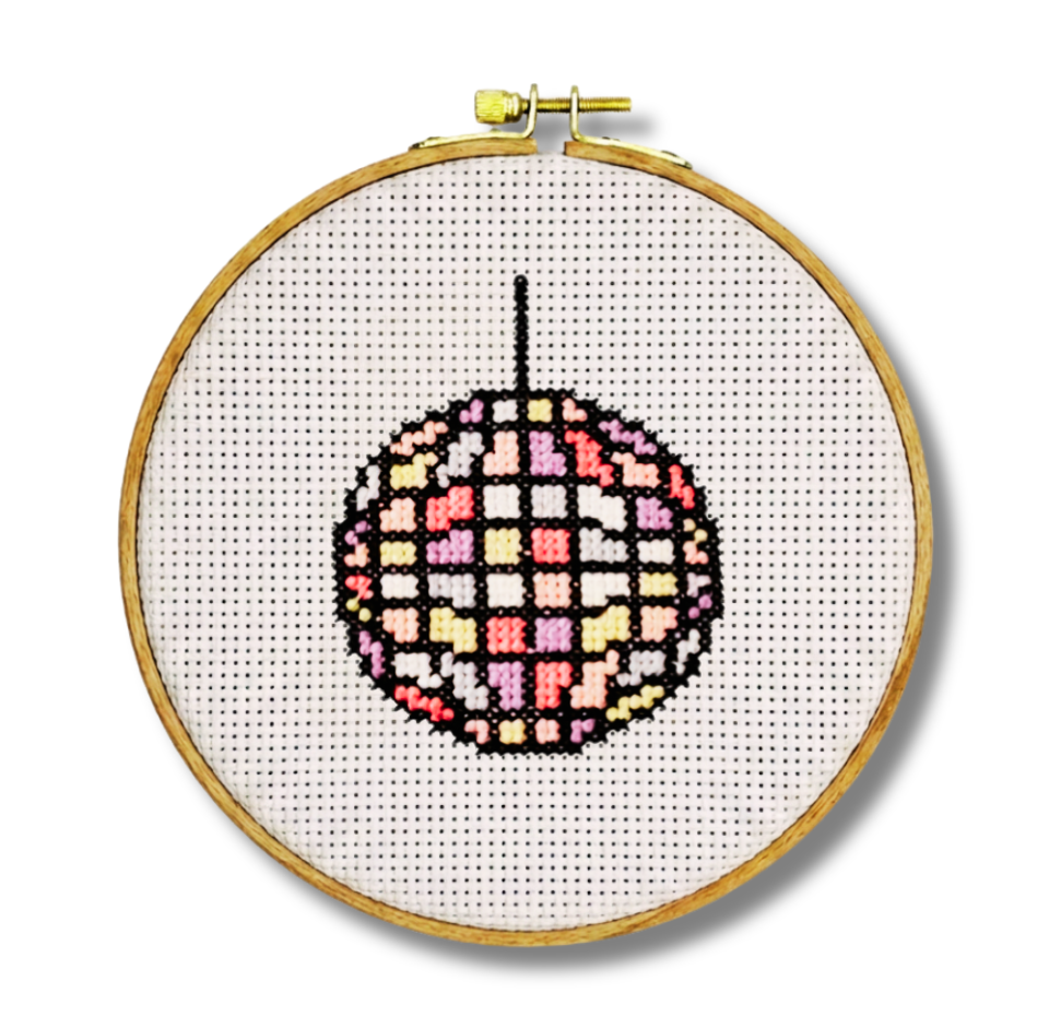 Disco Ball Mini Cross Stitch Kit