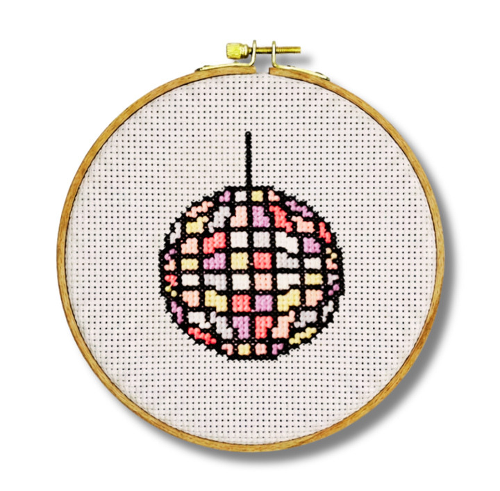 Disco Ball Mini Cross Stitch Kit